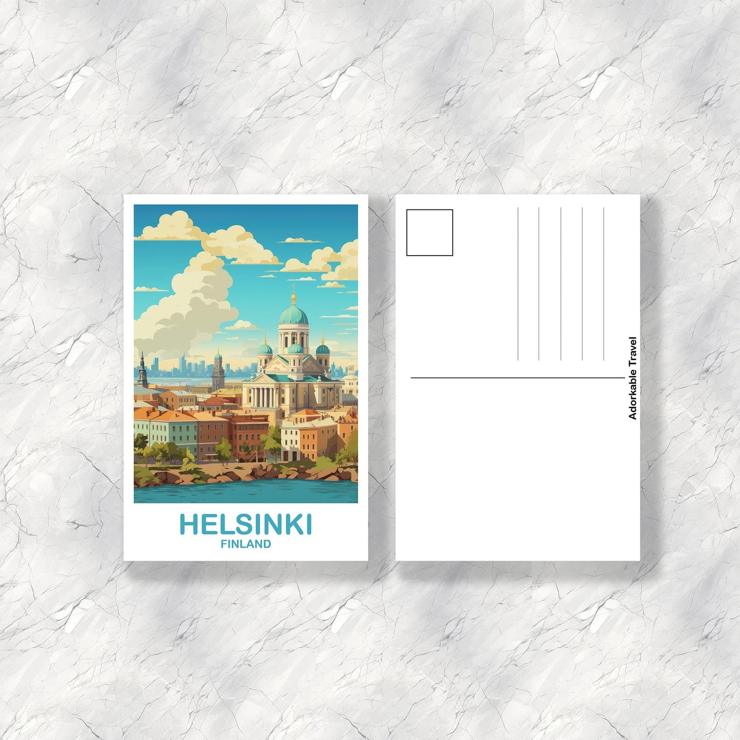 Helsinki Finland Travel Postcard Art, Finland Travel Postcard, Helsinki Wall Art Postcard, Finland Travel Art Postcard | T2EU_FIHE1_P