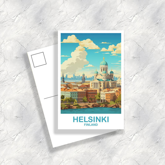 Helsinki Finland Travel Postcard Art, Finland Travel Postcard, Helsinki Wall Art Postcard, Finland Travel Art Postcard | T2EU_FIHE1_P
