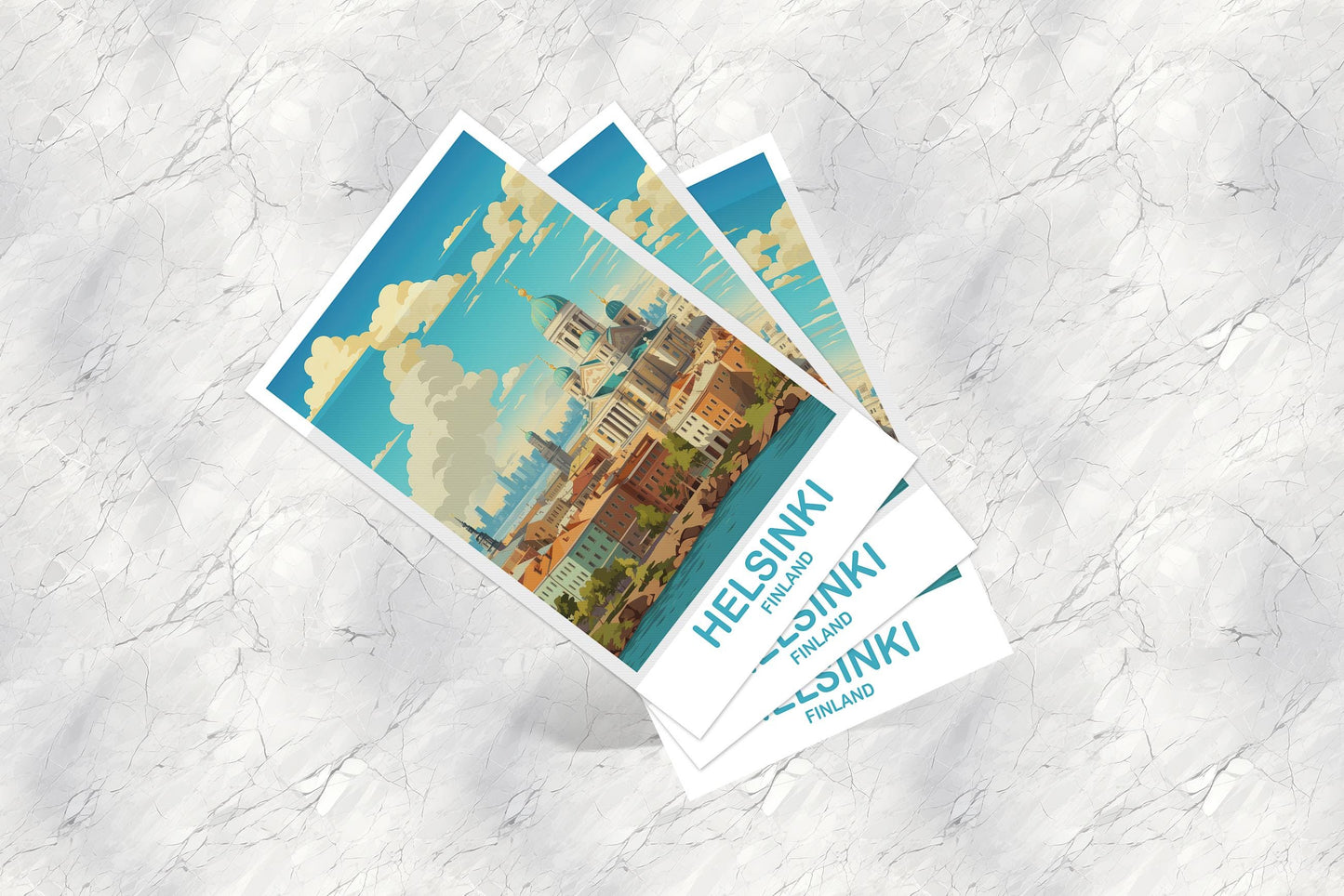 Helsinki Finland Travel Postcard Art, Finland Travel Postcard, Helsinki Wall Art Postcard, Finland Travel Art Postcard | T2EU_FIHE1_P