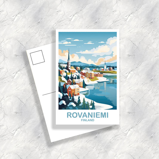 Rovaniemi Finland Travel Postcard Art, Finland Travel Postcard, Rovaniemi Wall Art Postcard, Finland Travel Art Postcard | T2EU_FIVO1_P