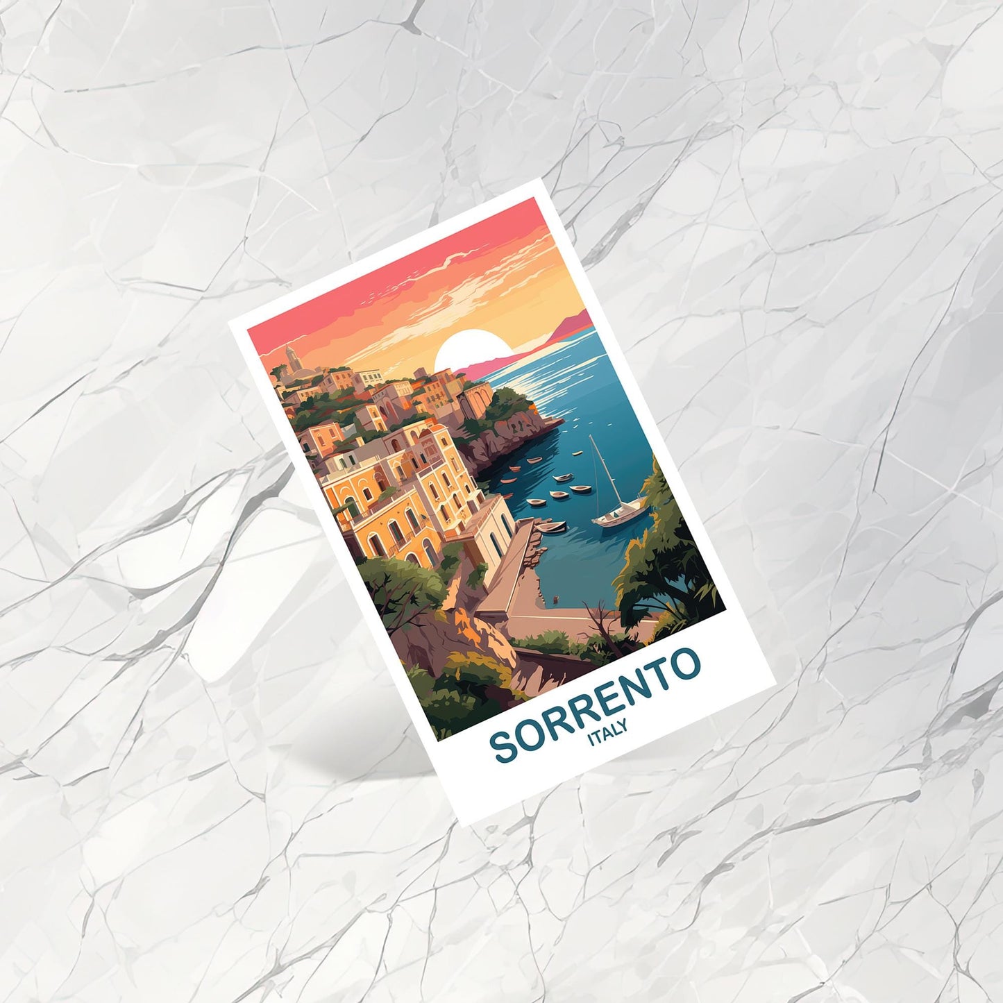 Sorrento Italy Travel Postcard, Sorrento Travel Postcard, Italy Postcard, Sorrento Travel Art, Italy Travel Postcard | T2EU_ITSO1_P