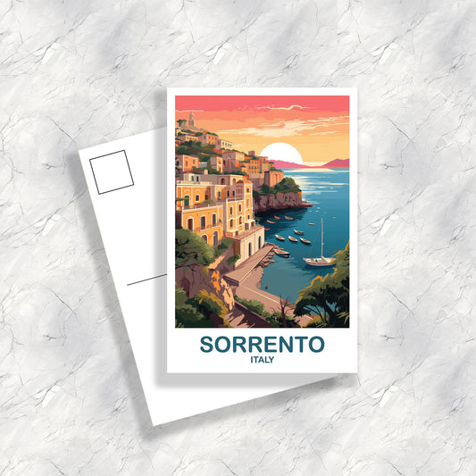 Sorrento Italy Travel Postcard, Sorrento Travel Postcard, Italy Postcard, Sorrento Travel Art, Italy Travel Postcard | T2EU_ITSO1_P