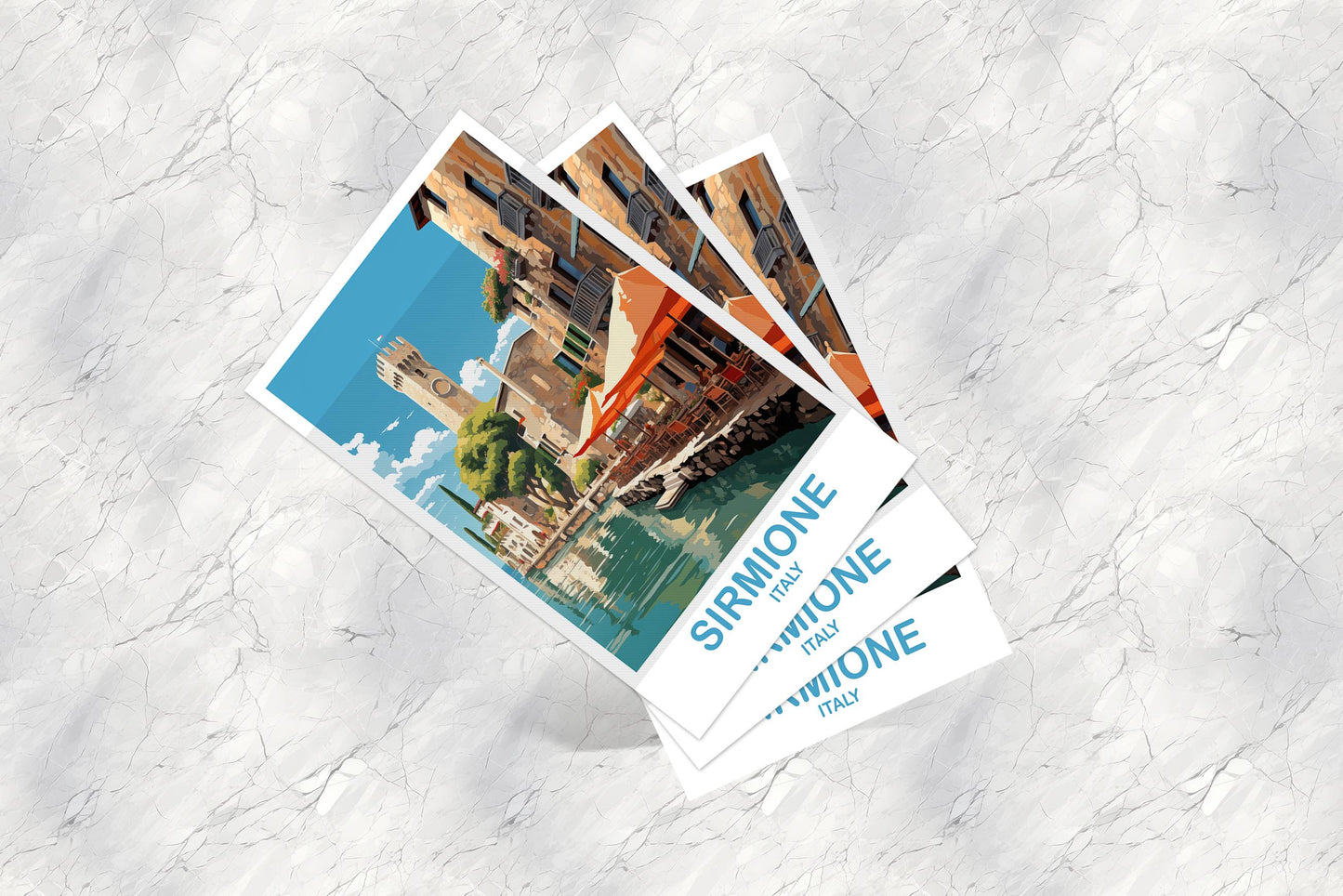 Sirmione Italy Travel Postcard, Sirmione Travel Postcard, Italy Postcard, Sirmione Travel Art, Italy Travel Postcard | T2EU_ITSI1_P