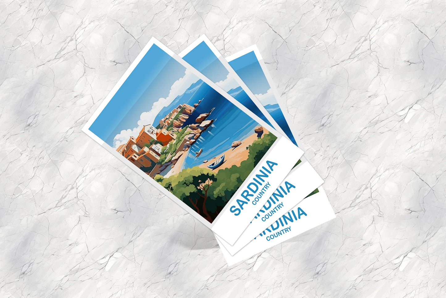 Sardinia Italy Travel Postcard, Sardinia Travel Postcard, Italy Postcard, Sardinia Travel Art, Italy Travel Postcard | T2EU_ITSA1_P