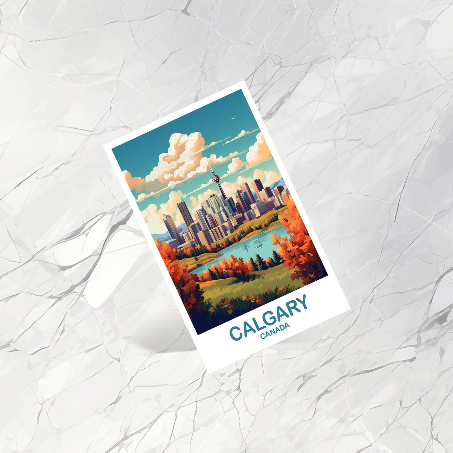 Calgary Alberta Travel Postcard, Alberta Postcard, Alberta Rocky Mountains Postcard, Alberta Travel Postcard, Canada Postcard | T2NA_ABCA1_P