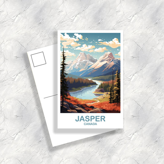 Jasper Alberta Travel Postcard, Alberta Postcard, Jasper Postcard, Alberta Travel Postcard, Canada Postcard | T2NA_ABJA1_P