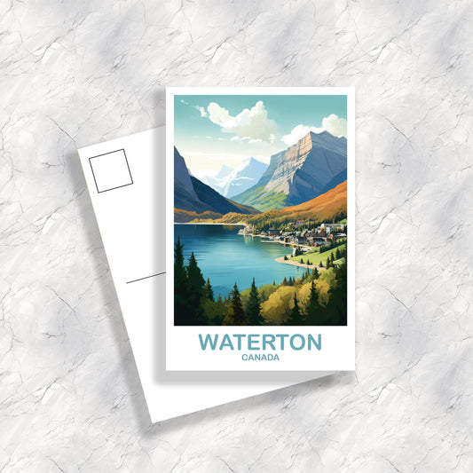 Waterton Alberta Travel Postcard, Alberta Postcard, Waterton Postcard, Alberta Travel Postcard, Canada Postcard | T2NA_ABWA1_P
