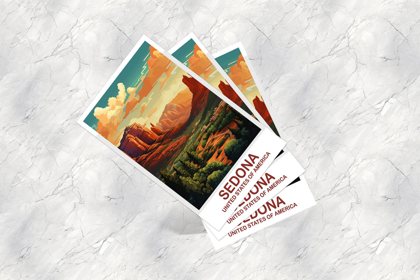 Sedona Arizona Travel Postcard, Arizona Travel Postcard, Sedona Postcard, USA Postcard, Sedona Travel Art, Arizona Travel Art | T2NA_ARSE1_P
