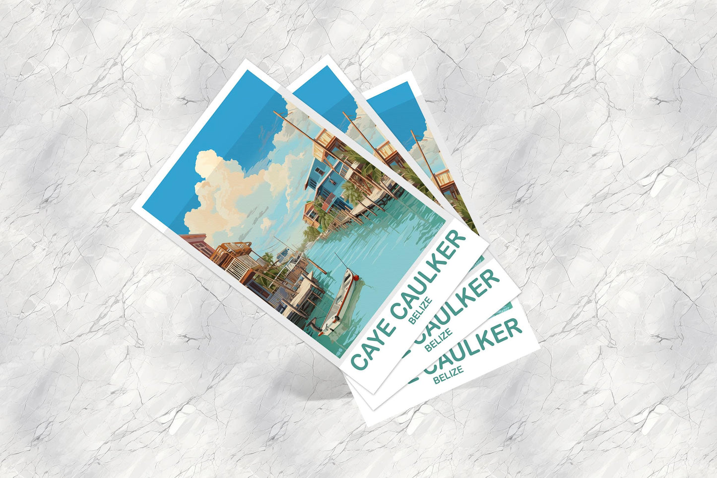 Caye Caulker Belize Travel Postcard, Caye Caulker Travel Postcard, Belize Postcard, Travel Art,  Caye Caulker Travel Art | T2NA_BECC1_P