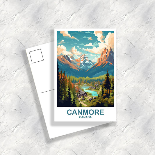 Canmore Alberta Travel Postcard, Alberta Postcard, Alberta Rocky Mountains Postcard, Alberta Travel Postcard, Canada | T2NA_ABCAN1_P