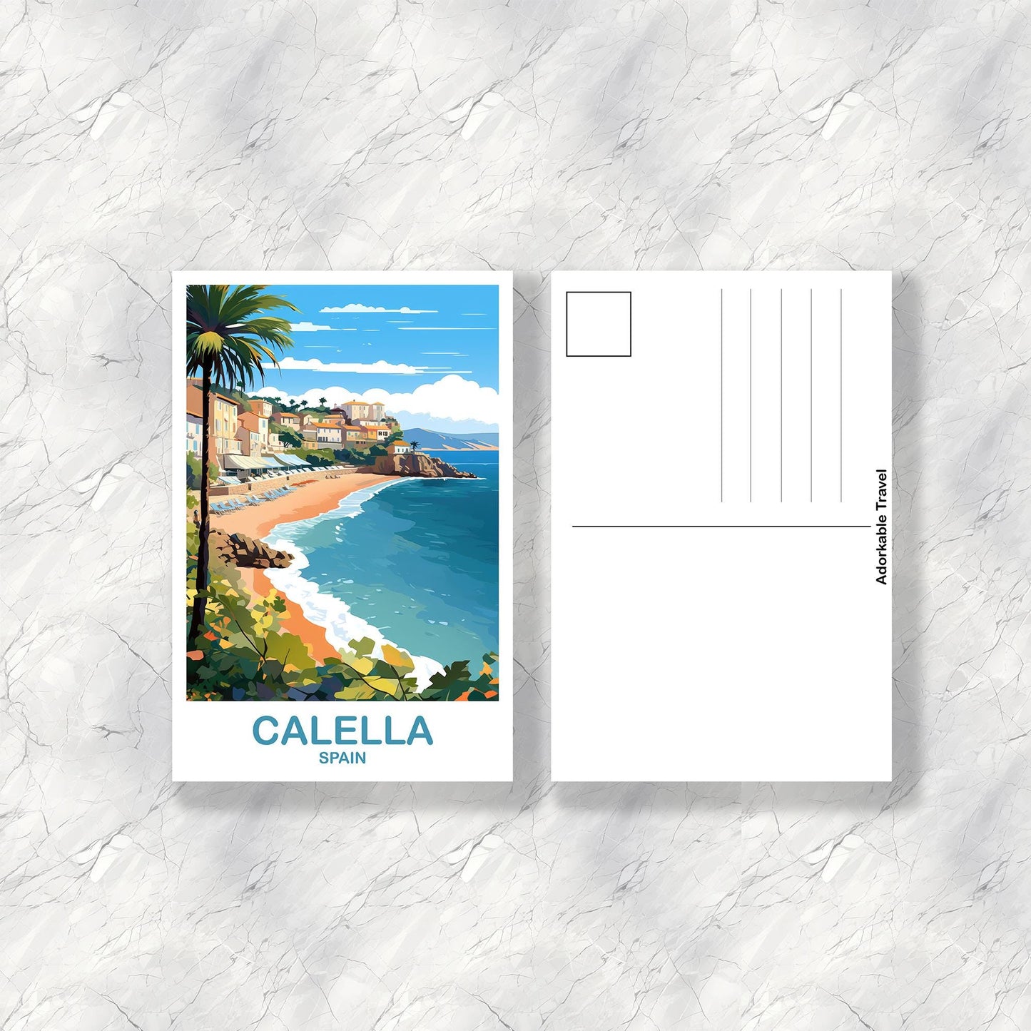 Calella Spain Travel Postcard Art, Spain Travel Postcard, Calella Wall Art Postcard, Spain Travel Art Postcard | T2EU_SPCA1_P