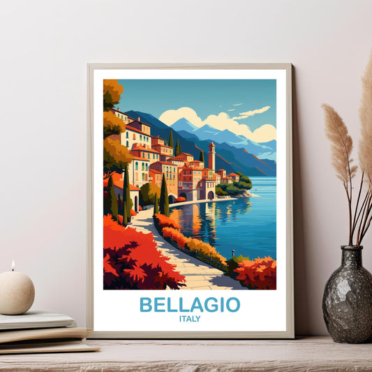Bellagio Italy Travel Poster, Rome Travel Art, Italy Poster, Bellagio Travel Wall Art, Europe Travel Art Italy Travel Wall Art | T2EU_ITBE1