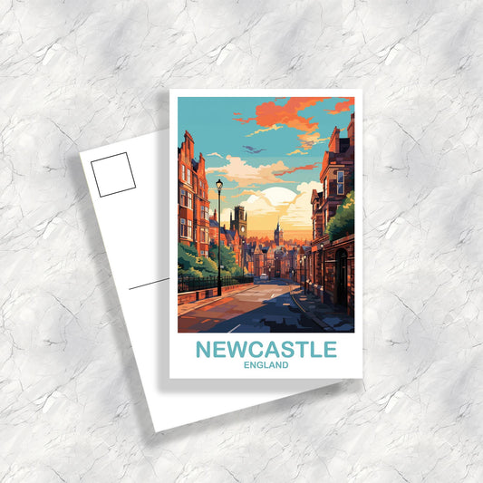 Newcastle England Travel Postcard Art, England Postcard, Newcastle Travel Postcard, England Travel, United Kingdom Postcard | T2EU_ENNEW1_P