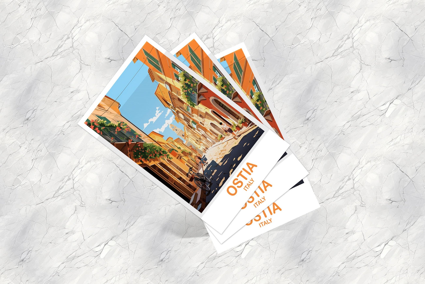 Ostia Italy Travel Postcard, Ostia Travel Postcard, Italy Postcard, Ostia Travel Art, Italy Travel Postcard | T2EU_ITOS1_P